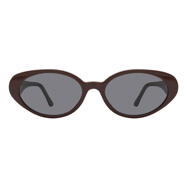 Sheila Sunglasses front view in Bordeaux with Grey Flat