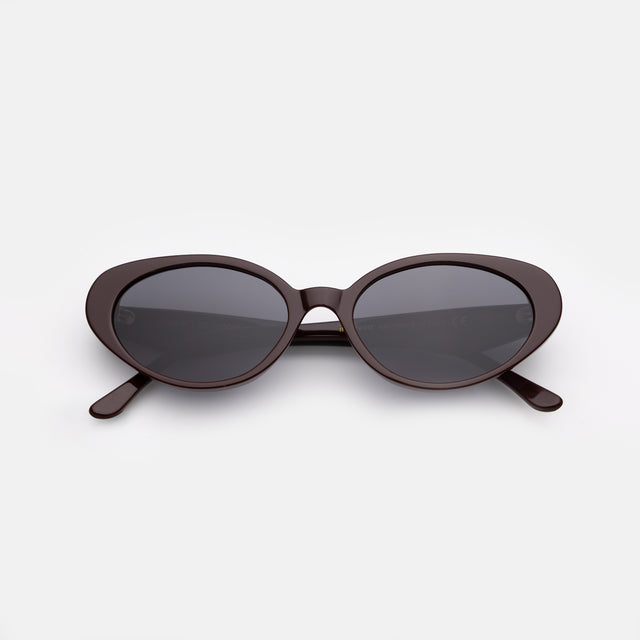Sheila Sunglasses side view in Bordeaux / Grey Flat
