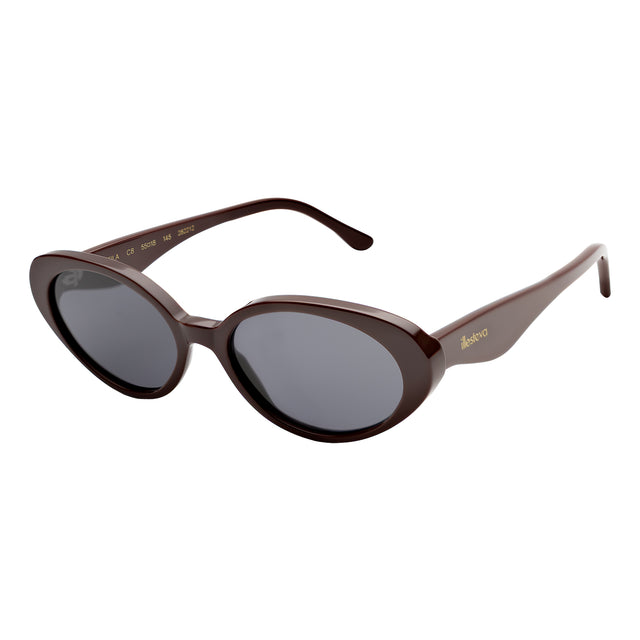 Sheila Sunglasses side view in Bordeaux / Grey Flat