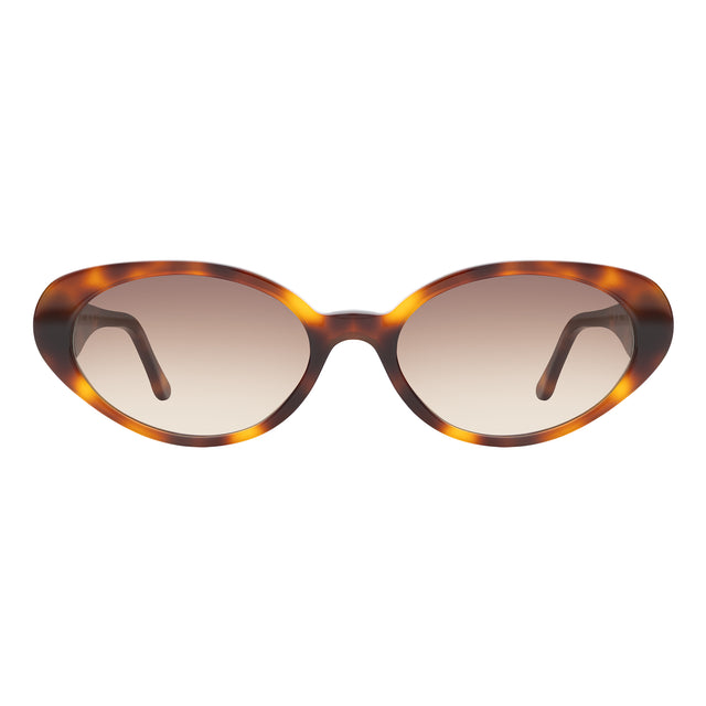 Sheila Sunglasses front view in Havana with Brown Flat Gradient