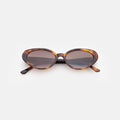 Front view of Sheila Sunglasses in Havana/Brown Flat Gradient