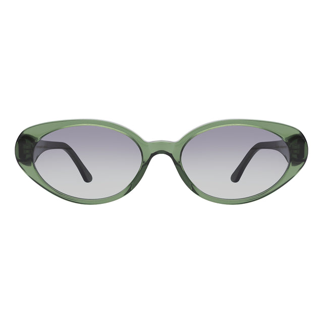 Sheila Sunglasses front view in Pine with Grey Flat Gradient