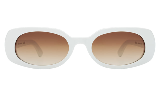 Shirley 51 Sunglasses front view in White with Brown Gradient