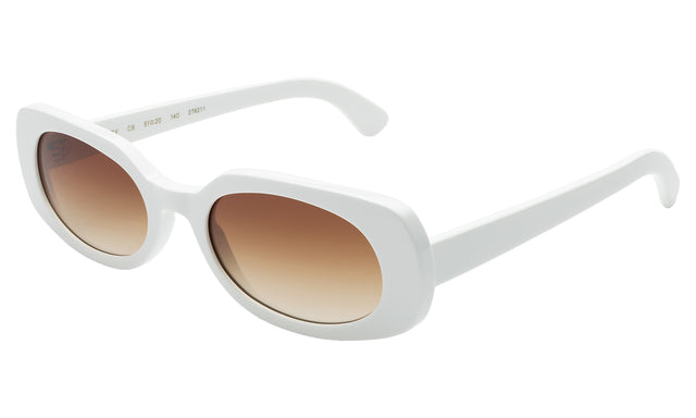 Shirley 51 Sunglasses side view in White / Brown Gradient