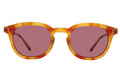 Front view of Slope Sunglasses in Amber/Plum See Through