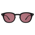 Front view of Slope Sunglasses in Black/Plum See Through