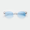 Front view of Slope Sunglasses in Clear/Blue Gradient See Through