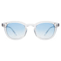Front view of Slope Sunglasses in Clear/Blue Gradient See Through