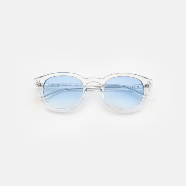 Slope Sunglasses side view in Clear / Blue Gradient See Through