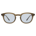 Front view of Slope Sunglasses in Olive/Light Blue See Through