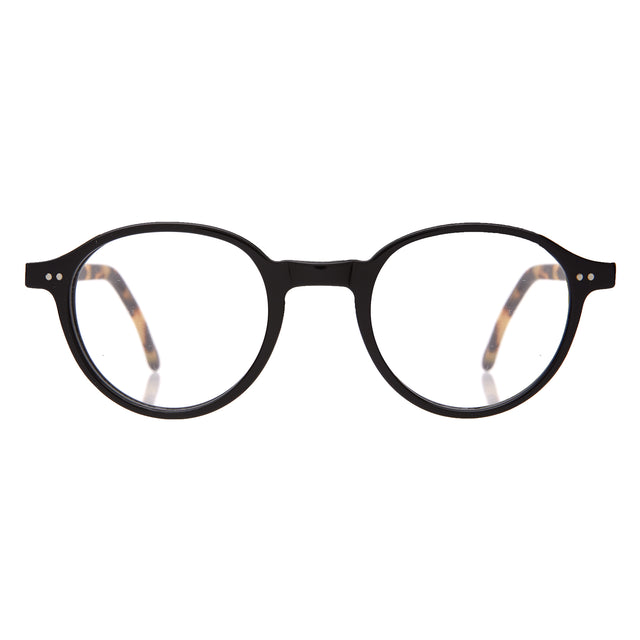 Smith Optical front view in Black/Matte Tortoise Optical