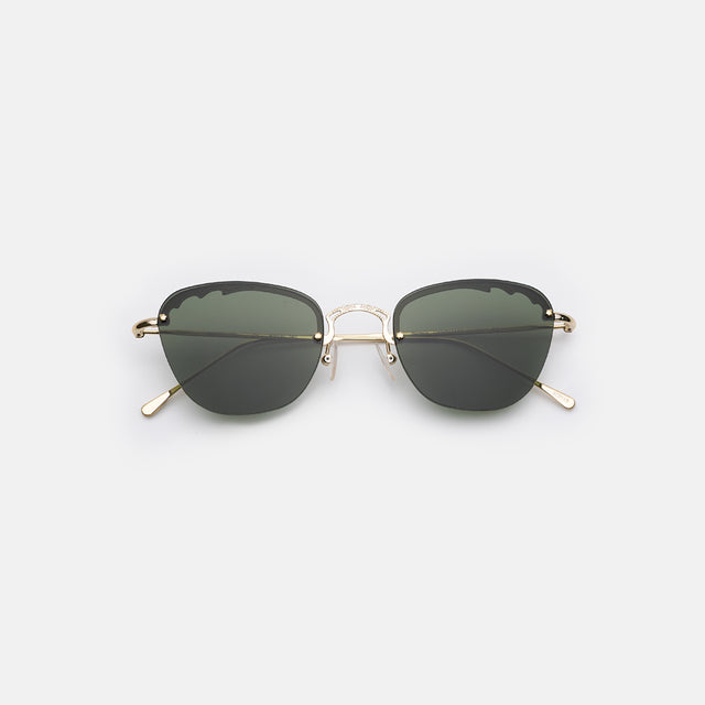  Sorrento Sunglasses side view in Gold / Olive Flat