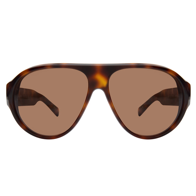 Telluride Sunglasses front view in Havana with Brown