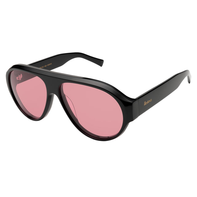 Telluride Sunglasses side view in Black / Maroon See Through