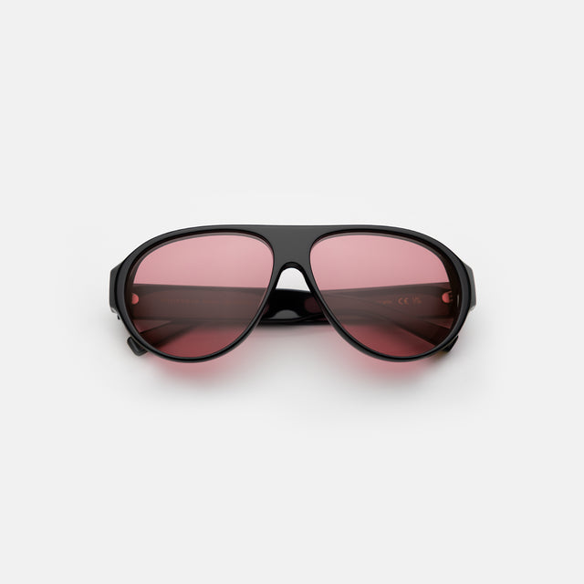 Telluride Sunglasses side view in Black / Maroon See Through