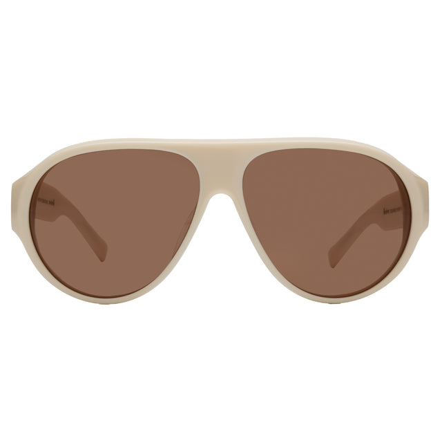 Telluride Sunglasses front view in Cream with Brown