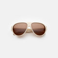 Front view of Telluride Sunglasses in Cream/Brown