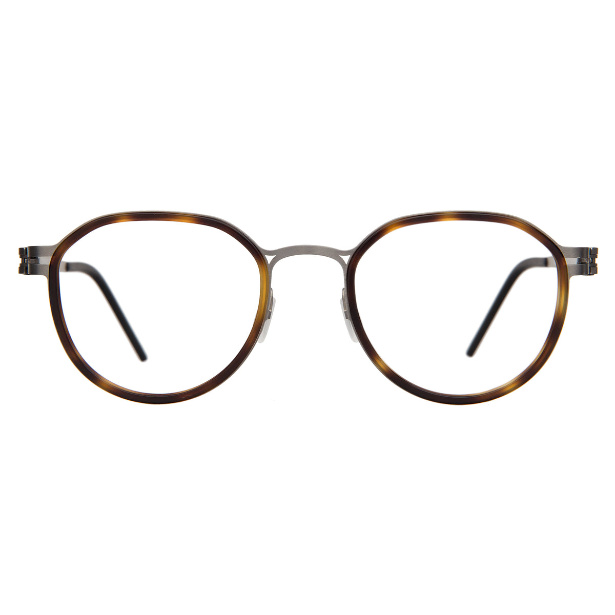 Tompkins Titanium Optical in Havana with Matte Gunmetal Optical lenses, front view