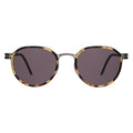 Front view of Tompkins Titanium Sunglasses in Tortoise/Matte Silver/Grey