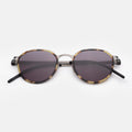 Front view of Tompkins Titanium Sunglasses in Tortoise/Matte Silver/Grey