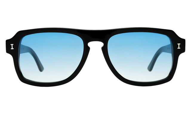 Trancoso Sunglasses in Black with Blue Gradient See Through