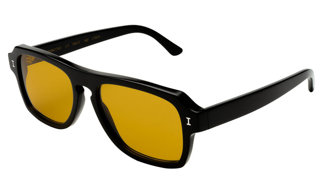 Trancoso Sunglasses Side Profile in Black / Honey See Through