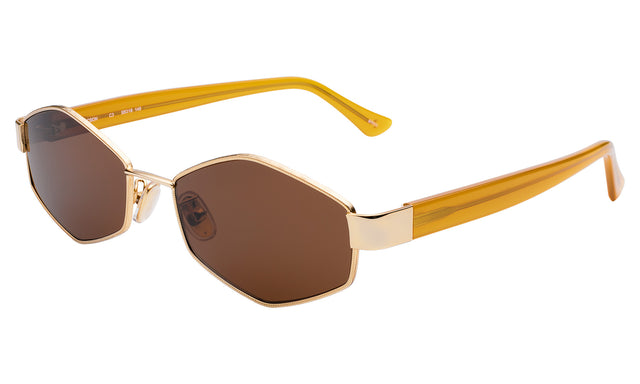 Tucson Sunglasses Side Profile in Gold/Honey / Brown