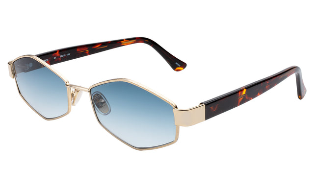 Tucson Sunglasses side view in Gold/Star Tortoise / Midnight Blue Gradient