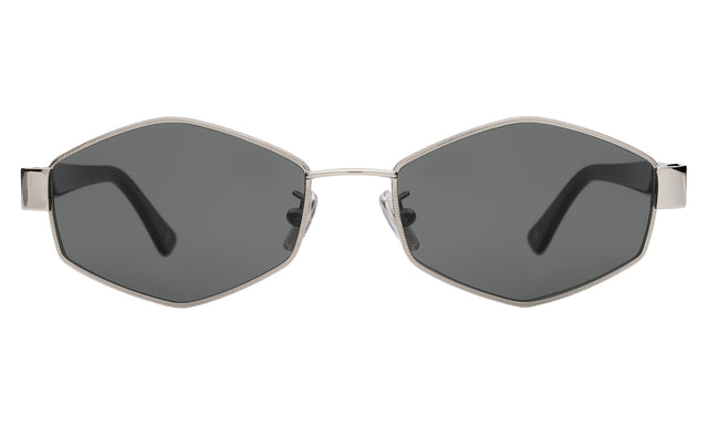 Tucson Sunglasses front view in Silver/Winter with Grey