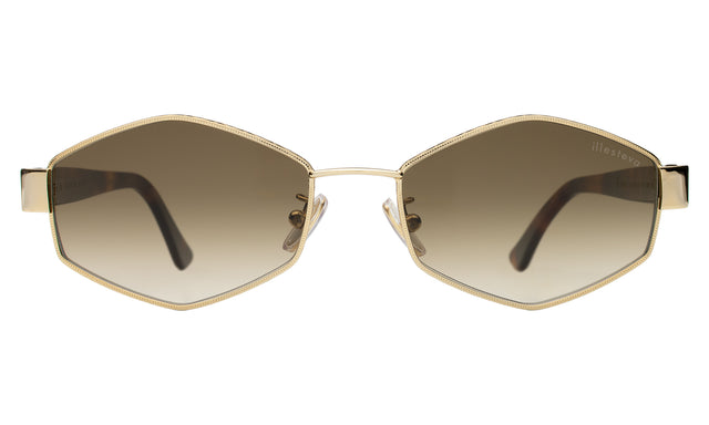 Tucson Sunglasses front view in Gold/Havana with Taupe Gradient