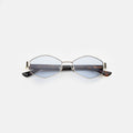 Front view of Tucson Sunglasses in Silver/Havana/Light Blue See Through