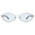 Front view of Tucson Sunglasses in Silver/Havana/Light Blue See Through