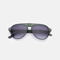 Front view of Vanderbilt Sunglasses in Pine/Grey Gradient