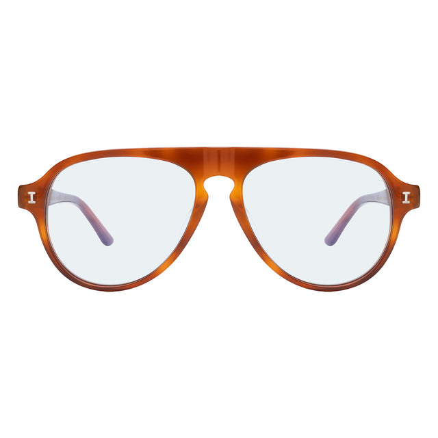 Vanderbilt Sunglasses front view in Red Havana with Light Blue See Through