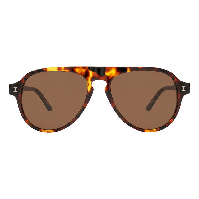 Vanderbilt Sunglasses front view in Star Tortoise with Brown