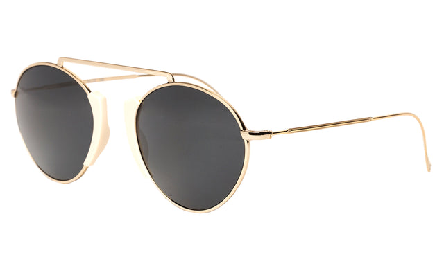 Varese II Sunglasses side view in Cream Gold / Grey