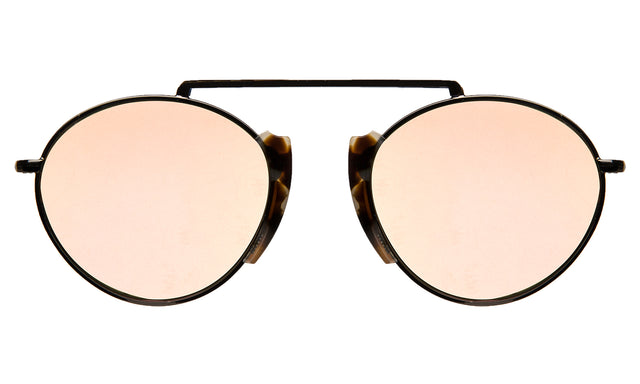 Varese II Sunglasses front view in White Tortoise Gunmetal with Rose Mirror