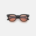 Front view of Veneto Sunglasses in Black/Sunset Flat