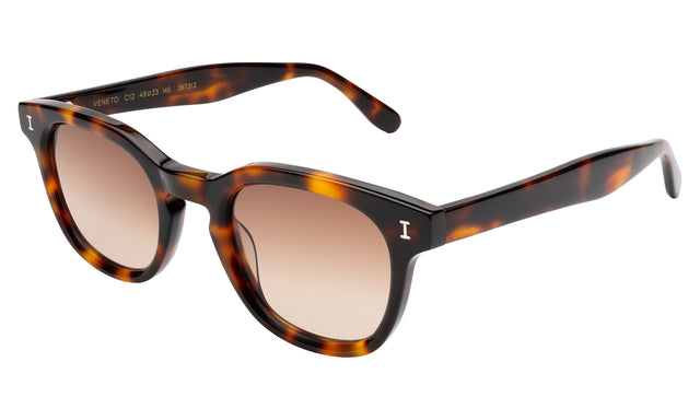 Veneto Sunglasses side view in Havana / Brown Flat Gradient