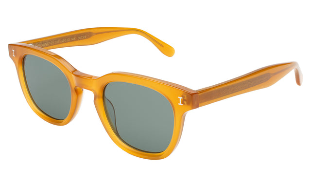 Veneto Sunglasses side view in Honey / Olive Flat