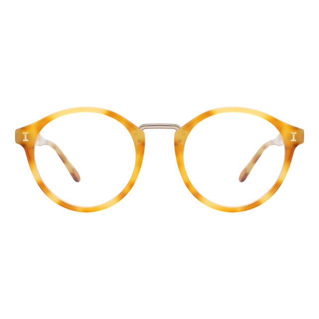 Village Optical front view in Amber/Gold Optical