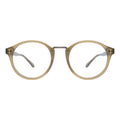 Front view of Village Optical in Olive/Gold/Optical