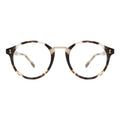 Front view of Village Optical in White Tortoise/Gold/Optical