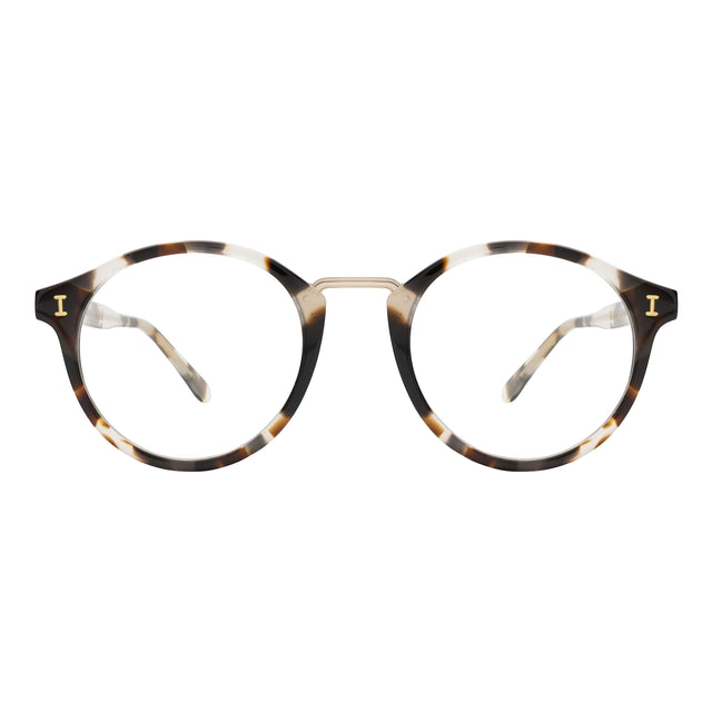 Village Optical front view in White Tortoise/Gold Optical