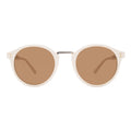 Front view of Village Sunglasses in Cream/Gold/Brown