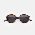 Front view of Village Sunglasses in Havana/Gold/Grey