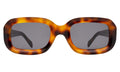 Front view of Vinyl Sunglasses in Havana/Grey