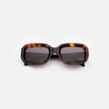 Front view of Vinyl Sunglasses in Havana/Grey
