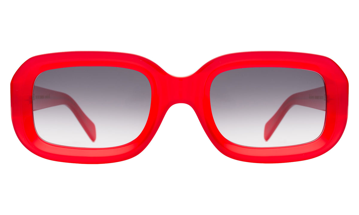 Vinyl Sunglasses in Red with Grey Gradient lenses, front view