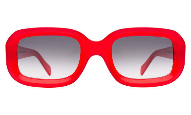 Vinyl Sunglasses front view in Red with Grey Gradient